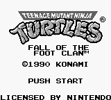Teenage Mutant Ninja Turtles - Fall of the Foot Clan Title Screen